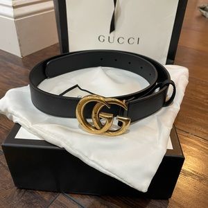 Gucci Black and Gold Women's Belt